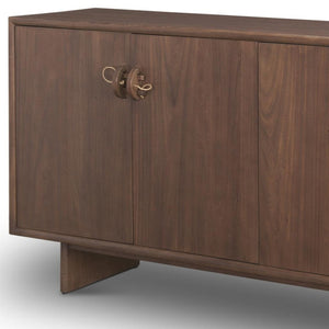 HomeRoots 71" Brown Sideboard - Modern Soft Close Storage Cabinet with Adjustable Shelving for Any Room 611012