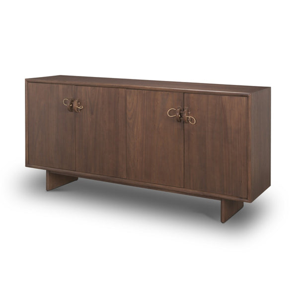 HomeRoots 71" Brown Sideboard - Modern Soft Close Storage Cabinet with Adjustable Shelving for Any Room 611012