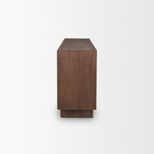 HomeRoots 71" Brown Sideboard - Modern Soft Close Storage Cabinet with Adjustable Shelving for Any Room 611012