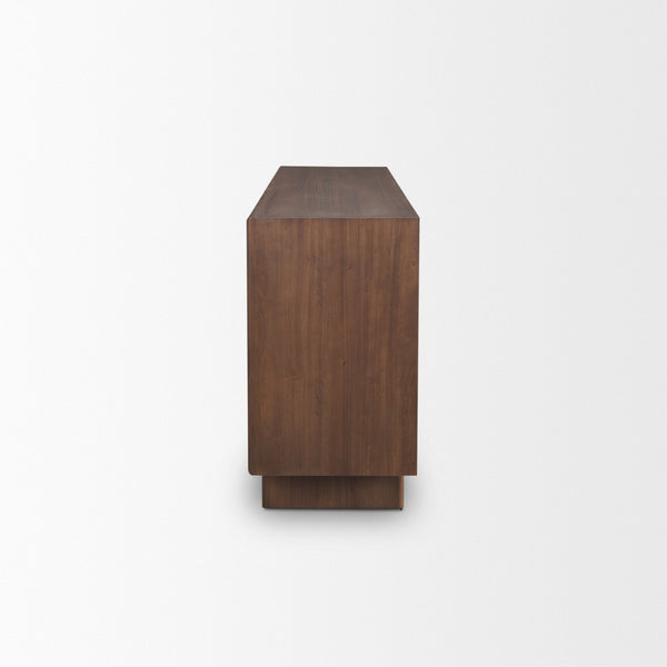 HomeRoots 71" Brown Sideboard - Modern Soft Close Storage Cabinet with Adjustable Shelving for Any Room 611012