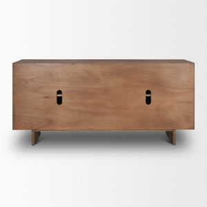 HomeRoots 71" Brown Sideboard - Modern Soft Close Storage Cabinet with Adjustable Shelving for Any Room 611012