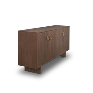 HomeRoots 71" Brown Sideboard - Modern Soft Close Storage Cabinet with Adjustable Shelving for Any Room 611012