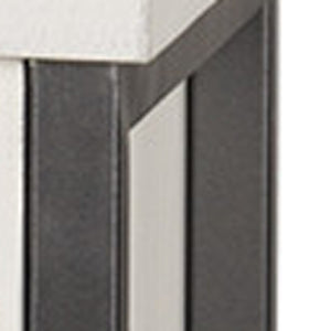 HomeRoots 63" Gray and White Geometric Sideboard with Six Felt-Lined Drawers for Stylish Storage Solutions 611019