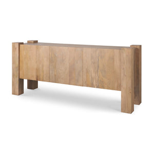 HomeRoots 75" Light Brown Solid Wood Sideboard with Soft-Close Doors | Modern Storage & Style for Any Room 611022