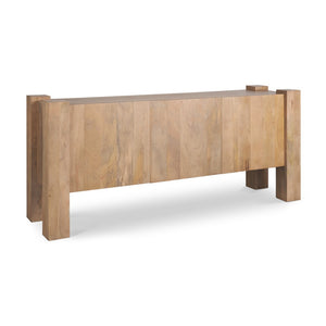 HomeRoots 75" Light Brown Solid Wood Sideboard with Soft-Close Doors | Modern Storage & Style for Any Room 611022