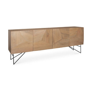 HomeRoots 80" Solid Wood Sideboard in Matte Black – Soft Close Doors, Modern Design for Stylish Storage Solutions 611024