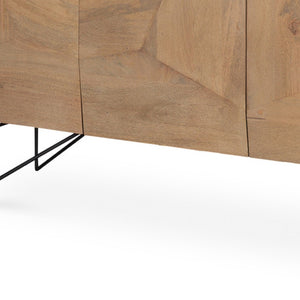 HomeRoots 80" Solid Wood Sideboard in Matte Black – Soft Close Doors, Modern Design for Stylish Storage Solutions 611024