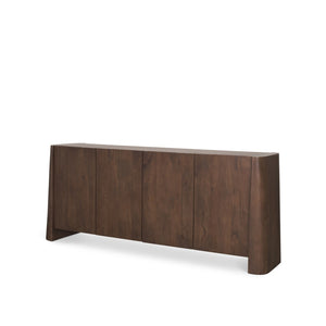 HomeRoots 81" Brown Solid Wood Sideboard with Soft Close Doors - Stylish Storage for Any Room's Elegance 611028