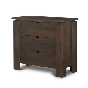 HomeRoots 36" Dark Brown Solid Mango Wood Accent Cabinet with 3 Drawers for Stylish Storage & Easy Use 611037