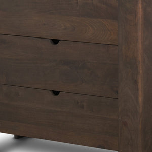 HomeRoots 36" Dark Brown Solid Mango Wood Accent Cabinet with 3 Drawers for Stylish Storage & Easy Use 611037