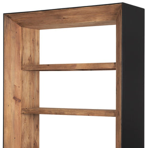 HomeRoots 72" Vintage Distressed Solid Wood Three-Tier Bookcase for Rustic Storage and Display in Any Room 611042