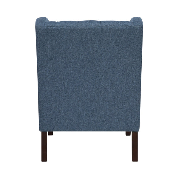English Elm 1Pc Elegant Button-Tufted Blue Accent Chair With Foam Cushion - Perfect For Cozy Spaces & Style! B011P287707