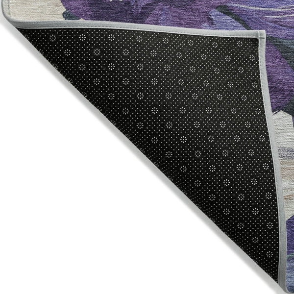 HomeRoots 5' Purple and Lavender Floral Area Rug - Durable, Washable Design for Indoor and Outdoor Spaces 5' X 8' 611085