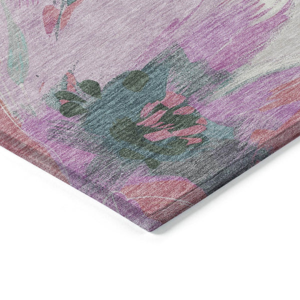 HomeRoots 9' Indoor Outdoor Teal Blue Aqua Floral Area Rug - Washable, Durable, Versatile for Any Space! 611100