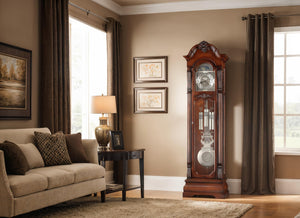 Hekman Furniture 611102 Neilson Grandfather Clock: Antique Elegance With Melodic Chimes & Heirloom Quality Finish Rustic Cherry Neilson Grandfather Clock 611102