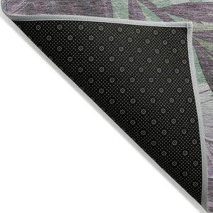 HomeRoots 5' Vibrant Lavender and Lilac Floral Washable Area Rug for Indoor and Outdoor Elegance and Durability 5' X 8' 611115