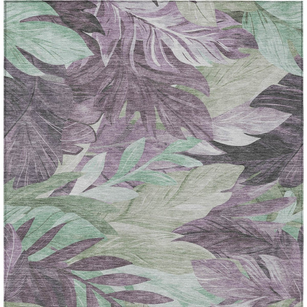 HomeRoots 5' Vibrant Lavender and Lilac Floral Washable Area Rug for Indoor and Outdoor Elegance and Durability 8' X 10' 611117