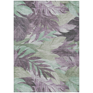 HomeRoots 5' Vibrant Lavender and Lilac Floral Washable Area Rug for Indoor and Outdoor Elegance and Durability 8' X 10' 611117