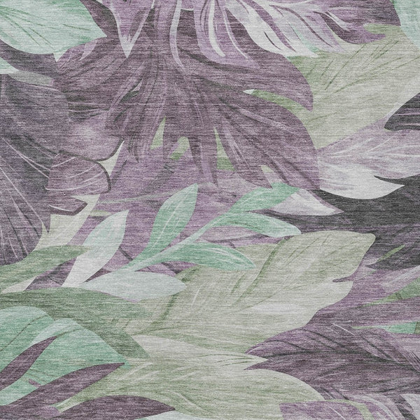 HomeRoots 5' Vibrant Lavender and Lilac Floral Washable Area Rug for Indoor and Outdoor Elegance and Durability 8' X 10' 611117