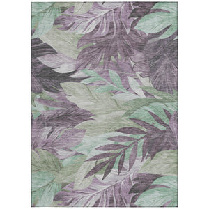 HomeRoots 5' Vibrant Lavender and Lilac Floral Washable Area Rug for Indoor and Outdoor Elegance and Durability 10' X 14' 611119
