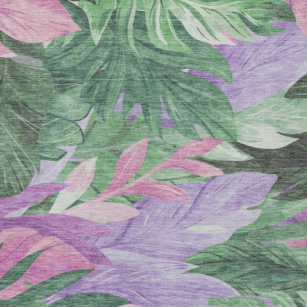 HomeRoots 5' Sage and Mint Green Floral Washable Area Rug - Versatile Indoor/Outdoor Design for Every Space 8' X 10' 611123