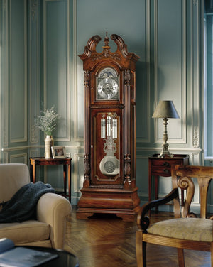 Hekman Furniture 611132 Coolidge Grandfather Clock - Elegant Wood Design, Triple-chime Movement & Custom Nameplate Included Hampton Cherry Coolidge Grandfather Clock 611132
