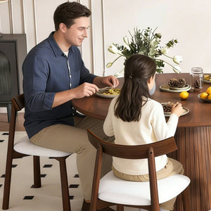 English Elm Retractable Rock Slab Dining Set with Leather Wrapped Base for Compact Apartments Walnut W2700S00126