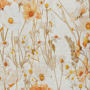 HomeRoots 5' Elegant Floral Area Rug - Ivory & Beige Washable Design for Indoor & Outdoor Spaces, Durable Style 9' X 12' 611148