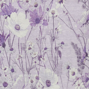 HomeRoots 5' Floral Area Rug in Soft Lavender and Lilac - Washable, Durable for Indoor and Outdoor Use 5' X 8' 611151