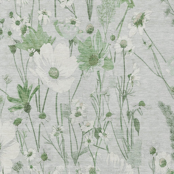 HomeRoots 5' Refreshing Mint Green and Ivory Floral Area Rug - Durable, Washable, Perfect for Indoors or Outdoors 9' X 12' 611160