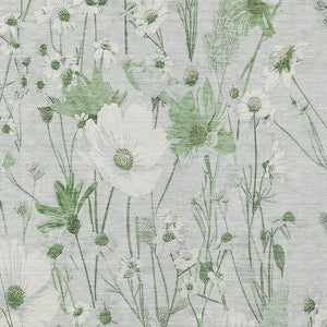 HomeRoots 5' Refreshing Mint Green and Ivory Floral Area Rug - Durable, Washable, Perfect for Indoors or Outdoors 10' X 14' 611161