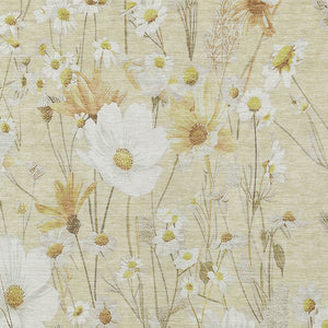HomeRoots 5' Wheat and Ivory Floral Area Rug - Washable Indoor Outdoor Mat for Stylish, Durable Spaces 8' X 10' 611177