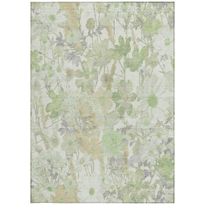 HomeRoots 5' Artichoke Green Floral Indoor Outdoor Area Rug - Durable, Washable, Stain-Resistant Beauty for Any Space 5' X 8' 611181