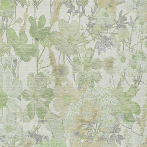 HomeRoots 5' Artichoke Green Floral Indoor Outdoor Area Rug - Durable, Washable, Stain-Resistant Beauty for Any Space 10' X 14' 611185