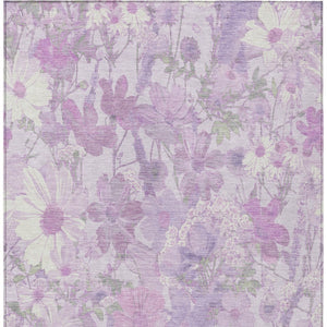 HomeRoots 5' Floral Washable Area Rug in Lavender and Lilac – Stylish Indoor/Outdoor Décor for Any Space 8' X 10' 611201