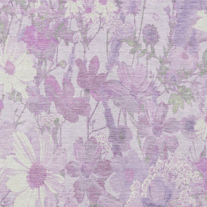 HomeRoots 5' Floral Washable Area Rug in Lavender and Lilac – Stylish Indoor/Outdoor Décor for Any Space 8' X 10' 611201