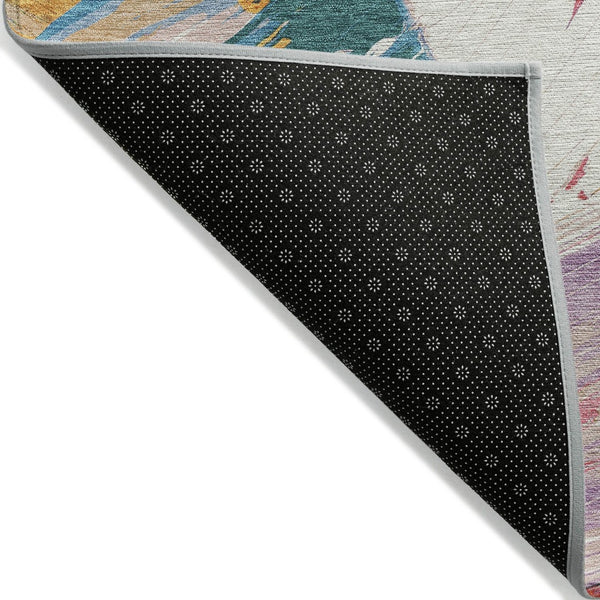 HomeRoots 5' Colorful Abstract Washable Area Rug - Durable, Stylish Design for Indoor & Outdoor Spaces 8' X 10' 611219