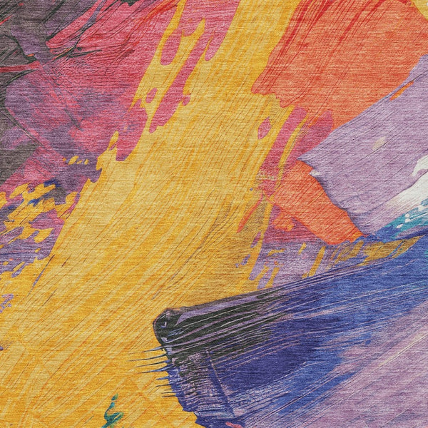 HomeRoots 5' Colorful Abstract Washable Area Rug - Durable, Stylish Design for Indoor & Outdoor Spaces 8' X 10' 611219