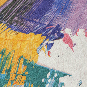 HomeRoots 5' Colorful Abstract Washable Area Rug - Durable, Stylish Design for Indoor & Outdoor Spaces 10' X 14' 611221