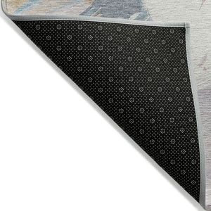 HomeRoots 5' Modern Abstract Pink Mauve and Lavender Washable Area Rug for Indoor and Outdoor Spaces 5' X 8' 611223