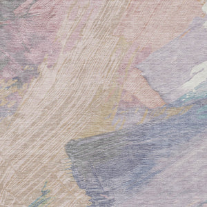 HomeRoots 5' Modern Abstract Pink Mauve and Lavender Washable Area Rug for Indoor and Outdoor Spaces 5' X 8' 611223