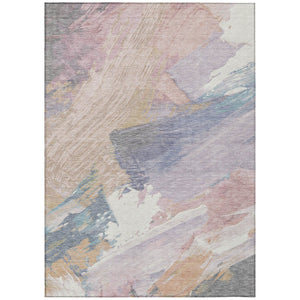 HomeRoots 5' Modern Abstract Pink Mauve and Lavender Washable Area Rug for Indoor and Outdoor Spaces 8' X 10' 611225