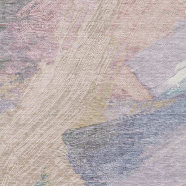 HomeRoots 5' Modern Abstract Pink Mauve and Lavender Washable Area Rug for Indoor and Outdoor Spaces 8' X 10' 611225