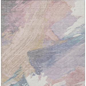 HomeRoots 5' Modern Abstract Pink Mauve and Lavender Washable Area Rug for Indoor and Outdoor Spaces 10' X 14' 611227