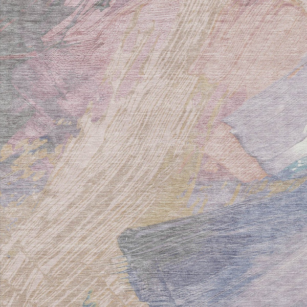 HomeRoots 5' Modern Abstract Pink Mauve and Lavender Washable Area Rug for Indoor and Outdoor Spaces 10' X 14' 611227