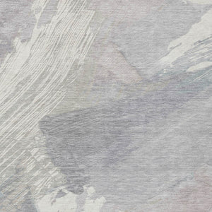 HomeRoots 5' Washable Ivory and Gray Abstract Area Rug - Stylish Indoor/Outdoor Solution for High Traffic Spaces 9' X 12' 611232
