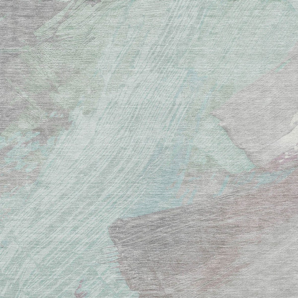 HomeRoots 5' Abstract Washable Area Rug in Blue Teal Gray - Stylish, Durable & Perfect for Indoor/Outdoor Use 5' X 8' 611247