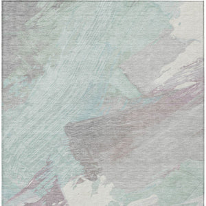 HomeRoots 5' Abstract Washable Area Rug in Blue Teal Gray - Stylish, Durable & Perfect for Indoor/Outdoor Use 9' X 12' 611250