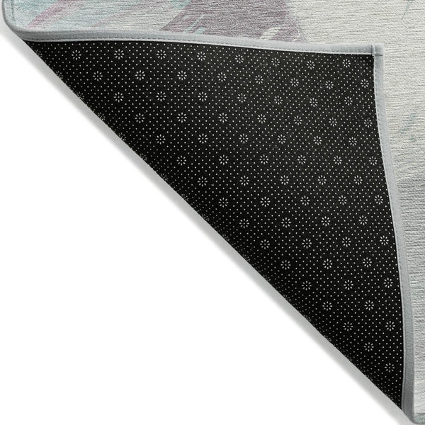 HomeRoots 5' Abstract Washable Area Rug in Blue Teal Gray - Stylish, Durable & Perfect for Indoor/Outdoor Use 10' X 14' 611251