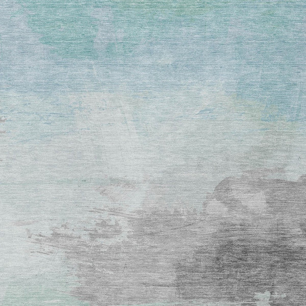 HomeRoots 5' Abstract Blue and Mint Green Area Rug - Stylish, Washable, Durable for Indoor and Outdoor Use 5' X 8' 611283